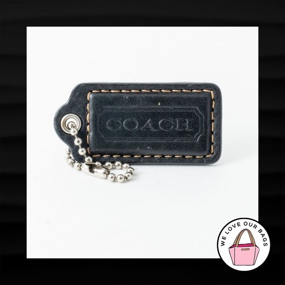 2" Medium COACH BLACK LEATHER KEY FOB BAG CHARM KEYCHAIN HANG TAG - Picture 1 of 1